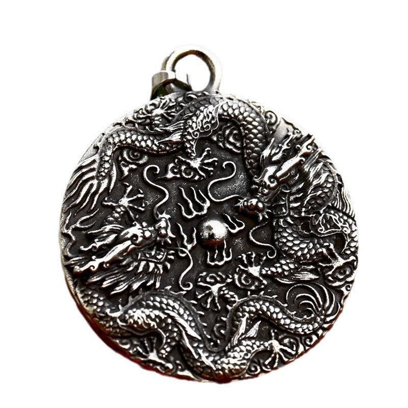 Retro Titanium Steel Dragon Pendant for Men - Wholesale Stainless Steel Chinese Dragon Jewelry