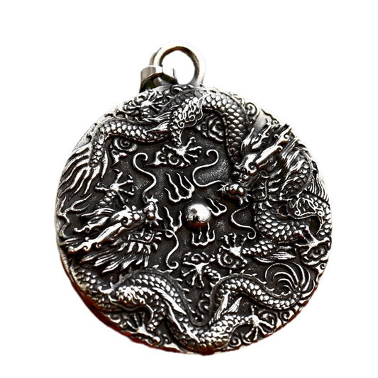 Retro Titanium Steel Dragon Pendant for Men - Wholesale Stainless Steel Chinese Dragon Jewelry