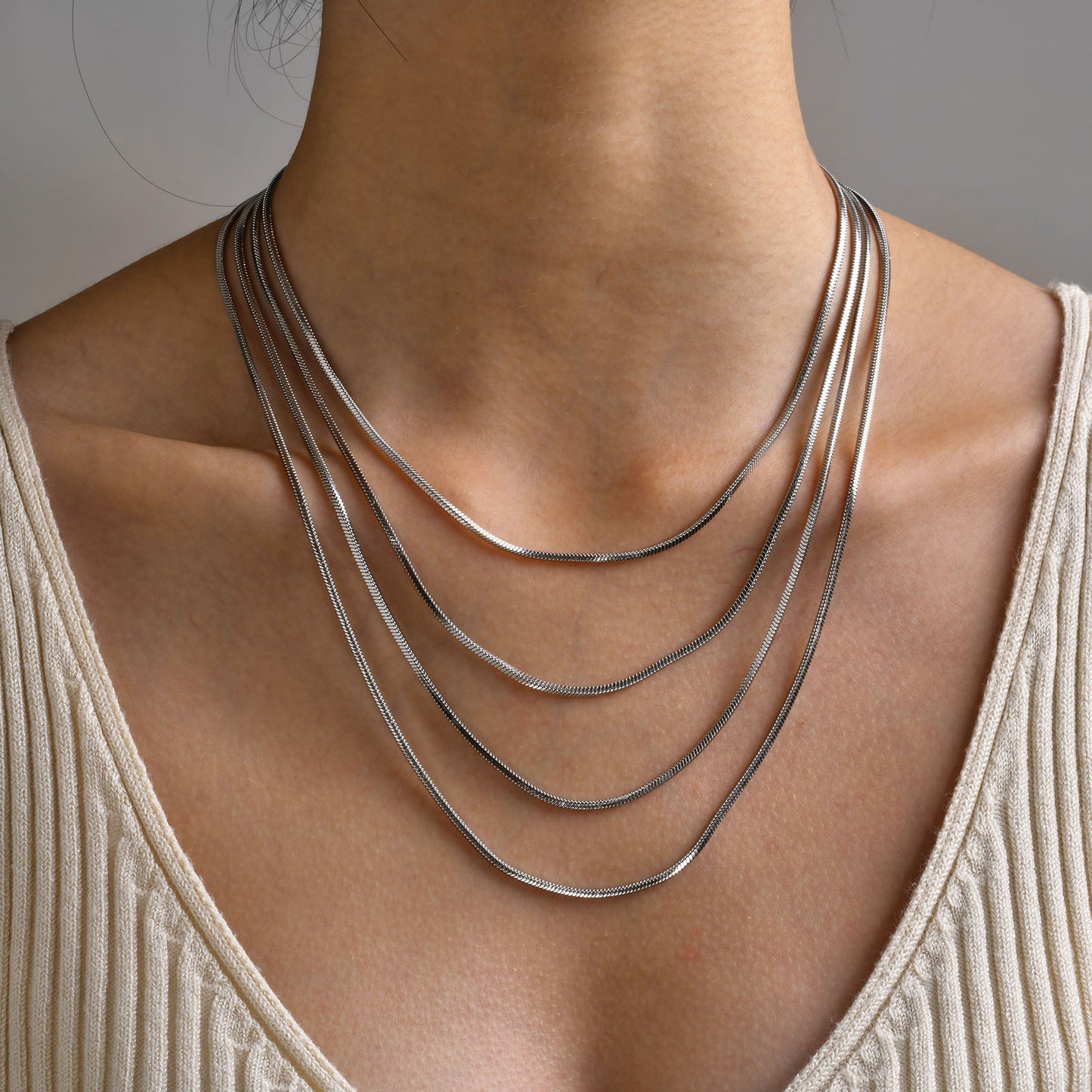 Fine Necklace Stainless Steel Square Snake Necklace Golden Men