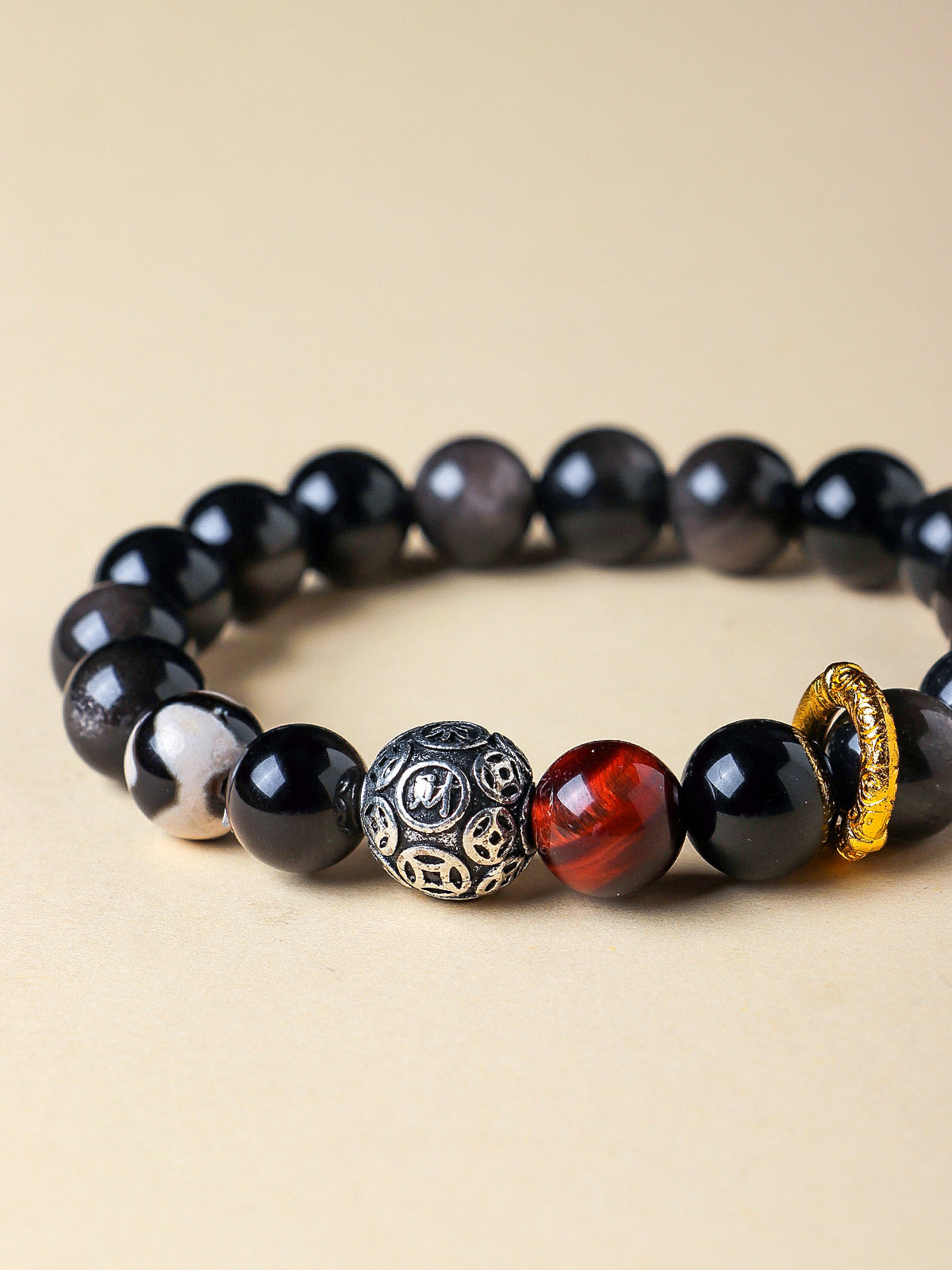 Obsidian Agate Eye Bracelet