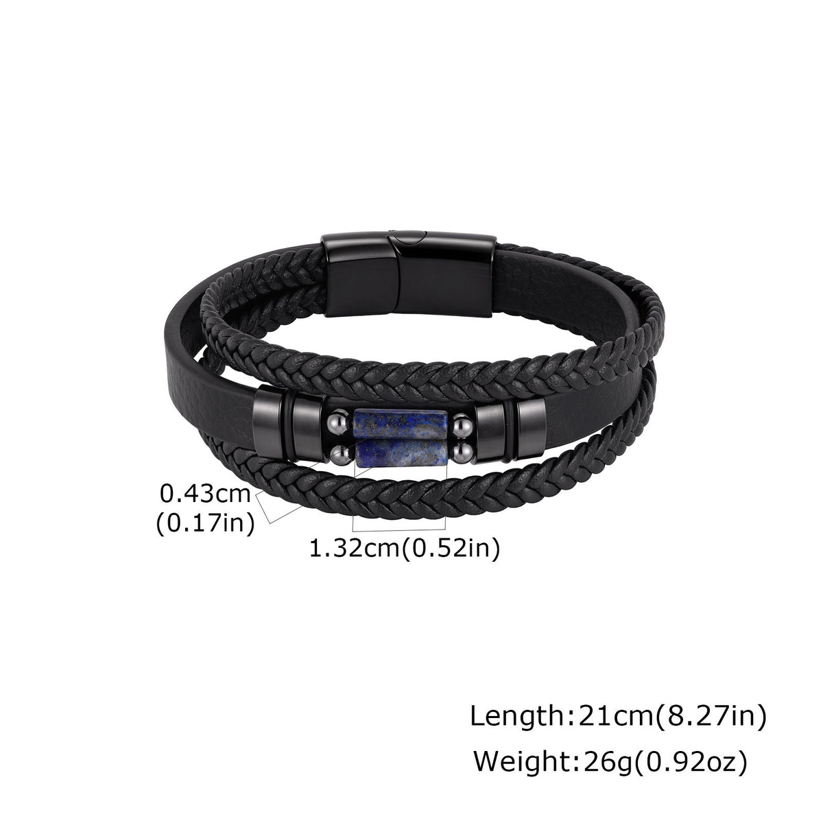 Lapis Lazuli Stainless Steel Bracelet