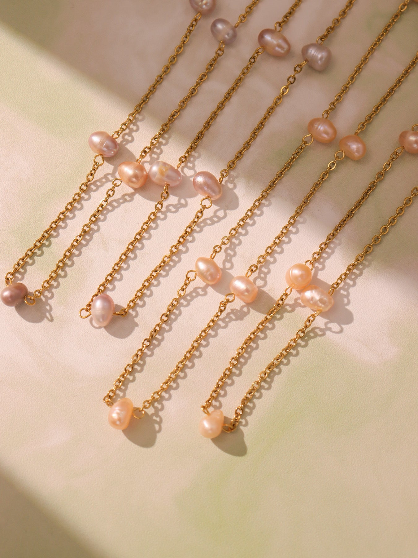 Planderful Pink Freshwater Pearl Collarbone Necklace Women