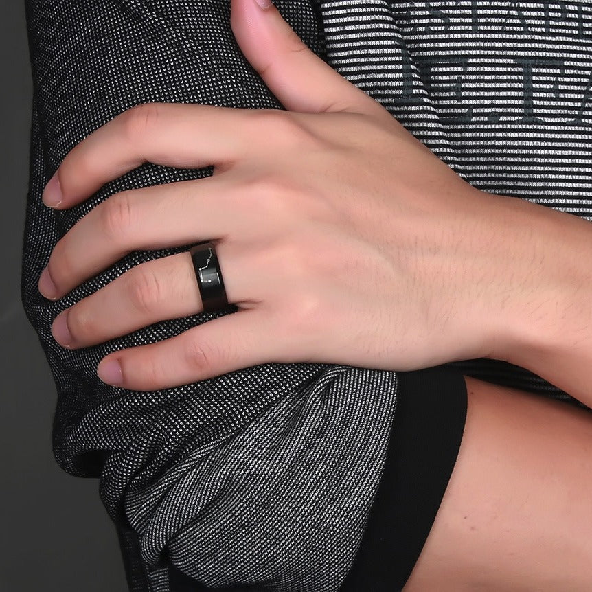 New Men's Ring Personalized Laser Big Dipper Titanium Steel