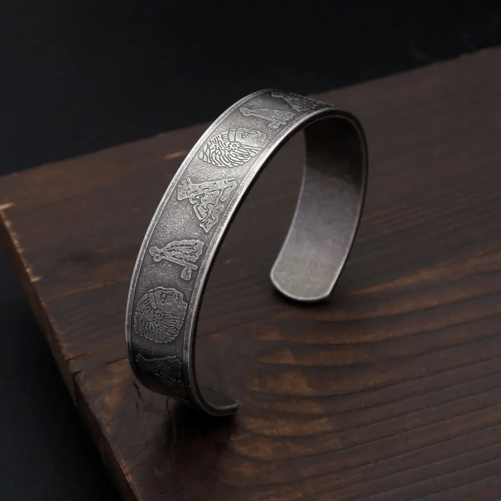 Viking Egyptian Stainless Steel Men's Bracelet