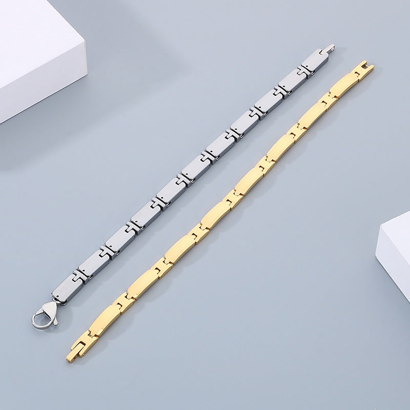 Planderful Genie I Shape Stylish Tungsten Bracelet For Men