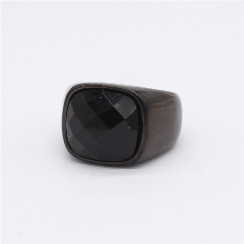 Planderful Everyday Genie Titanium Steel Ring Black Zircon Unisex Fashion For Men Size 7 8 9 10 11 12