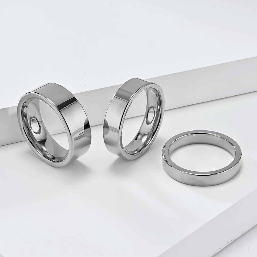 4/6/8mm Tungsten Carbide Ring Minimalist Tungsten Gold Couple Gift