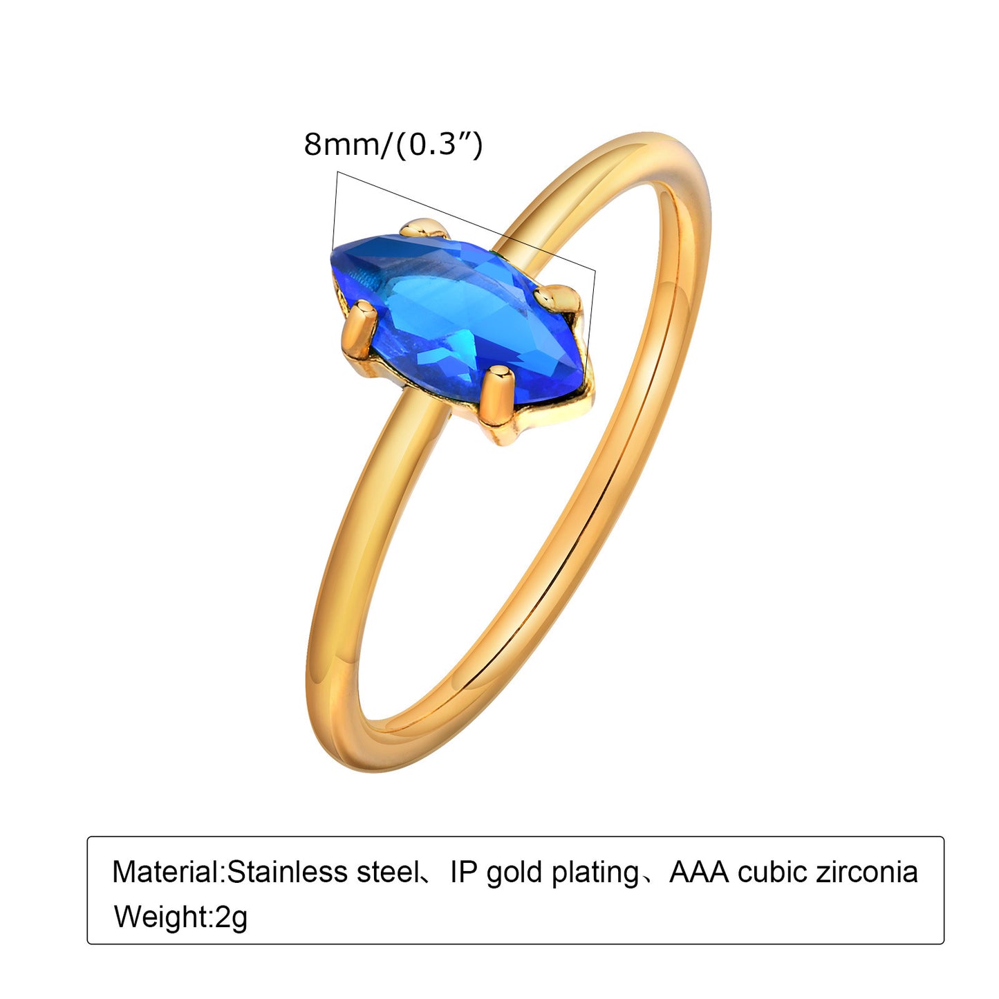 European And American Jewelry Stainless Steel Zircon Ring