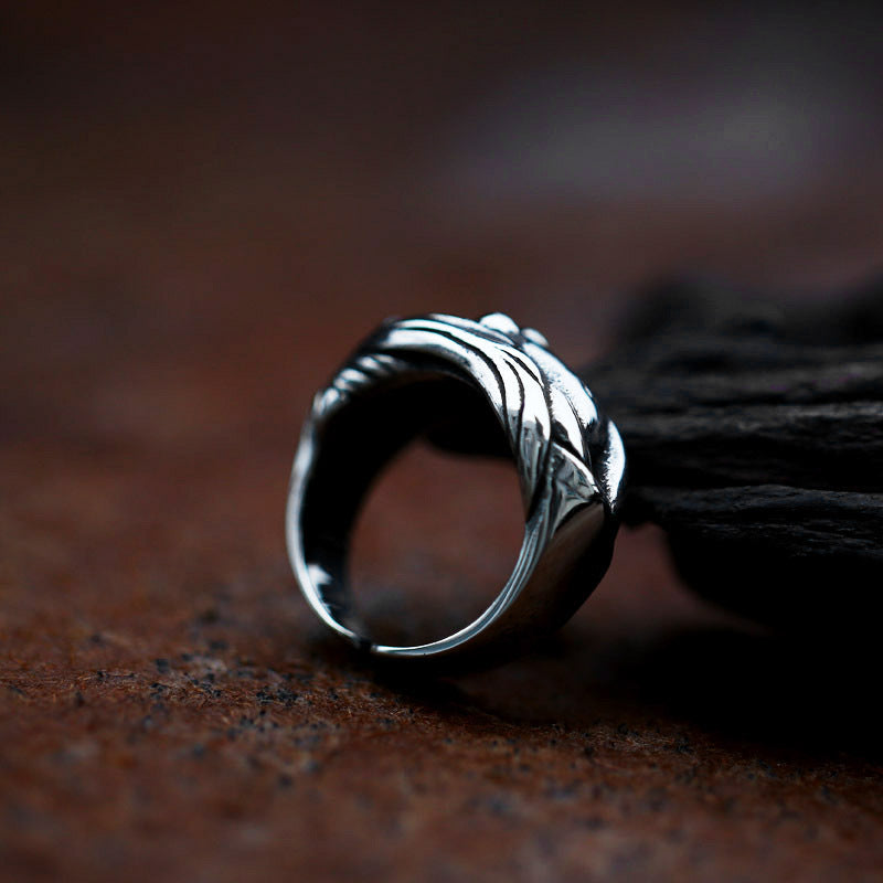 Titanium Steel Retro Open Ring for Men - Wholesale Stainless Steel Venus Muse Design