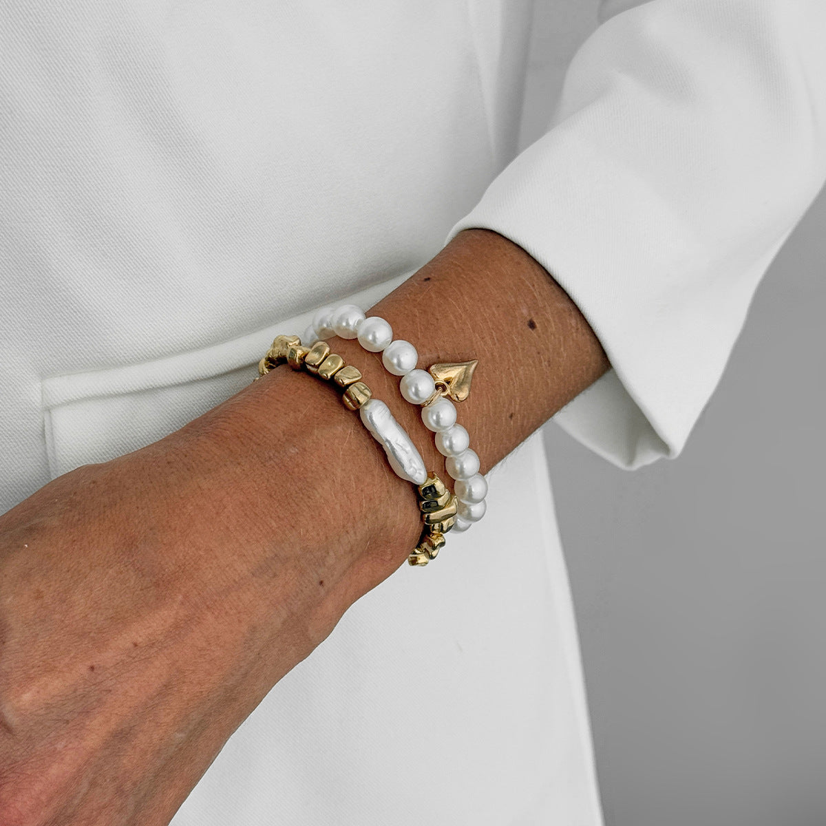 Love Pendant Bracelet Beaded Stackable Imitation Pearl By Planderful Vienna Verve For Fashionable Women