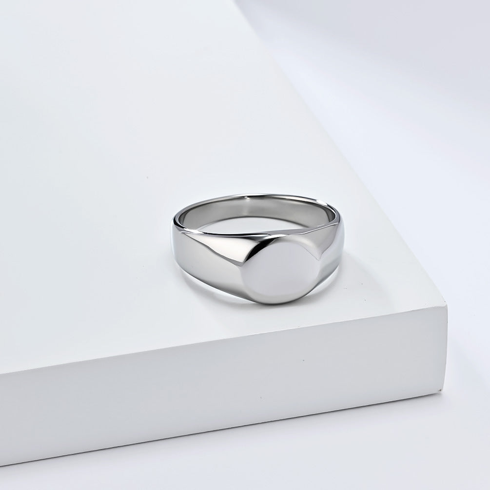 Cold And Smooth Titanium Steel Ring For Men And Women