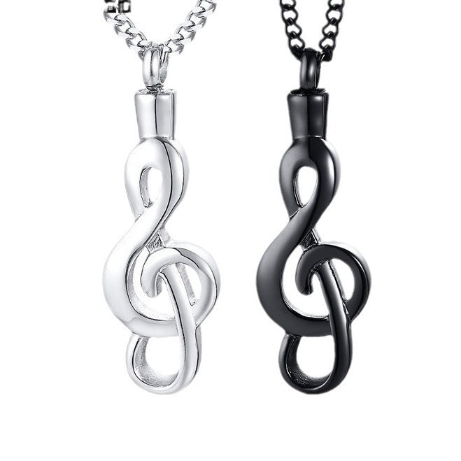 Cross-Border E-Commerce Jewelry Wholesale Stainless Steel Music Note Urn Pendant Neutral For Men And Women