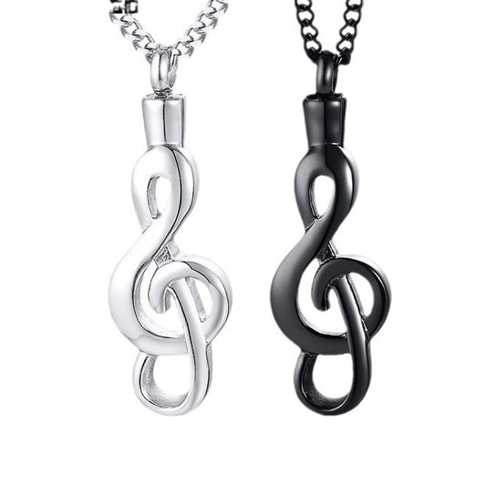 Cross-Border E-Commerce Jewelry Wholesale Stainless Steel Music Note Urn Pendant Neutral For Men And Women