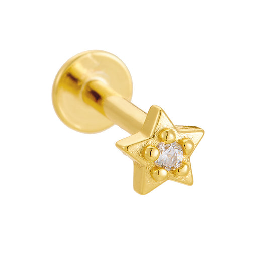 Planderful S925 Sterling Silver Earrings Geometric Star Zircon Set For Women Elegant Jewelry