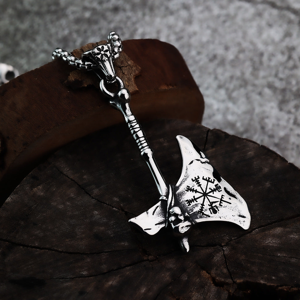Foreign Trade Cross-Border E-Commerce Viking Tomahawk Pendant Necklace for Men
