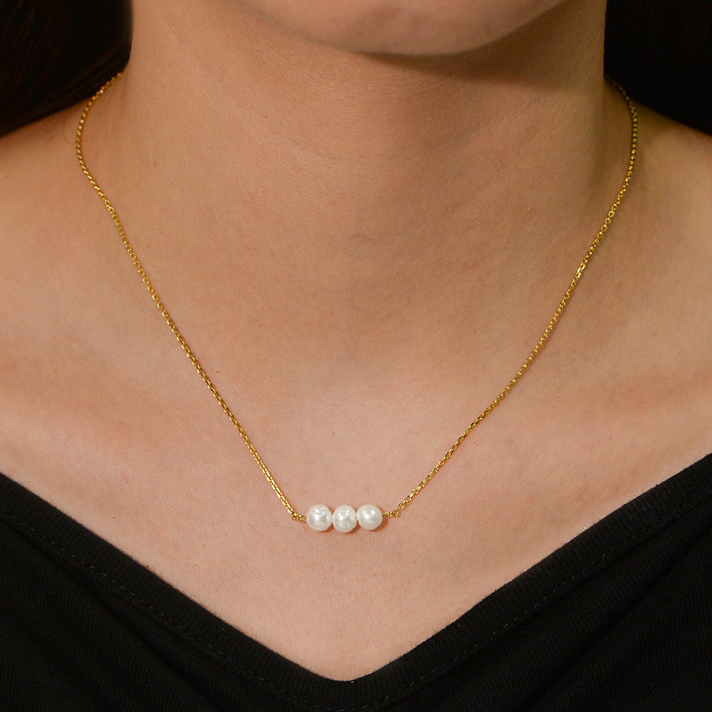 Natural Freshwater Pearl Necklace 925 Sterling Silver Sense