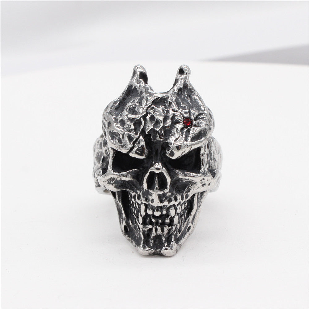 Masked Skull Titanium Steel Ring