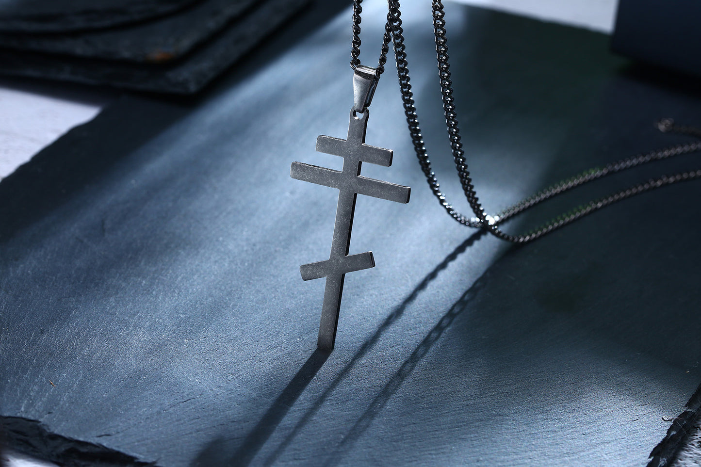 Retro Stainless Steel Cross Pendant Titanium Steel Necklace