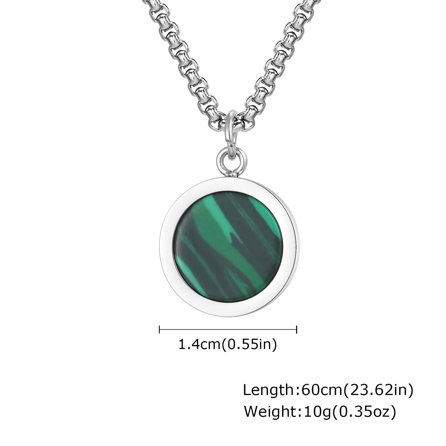 Planderful Abalone Shell Necklace Mens Stainless Steel