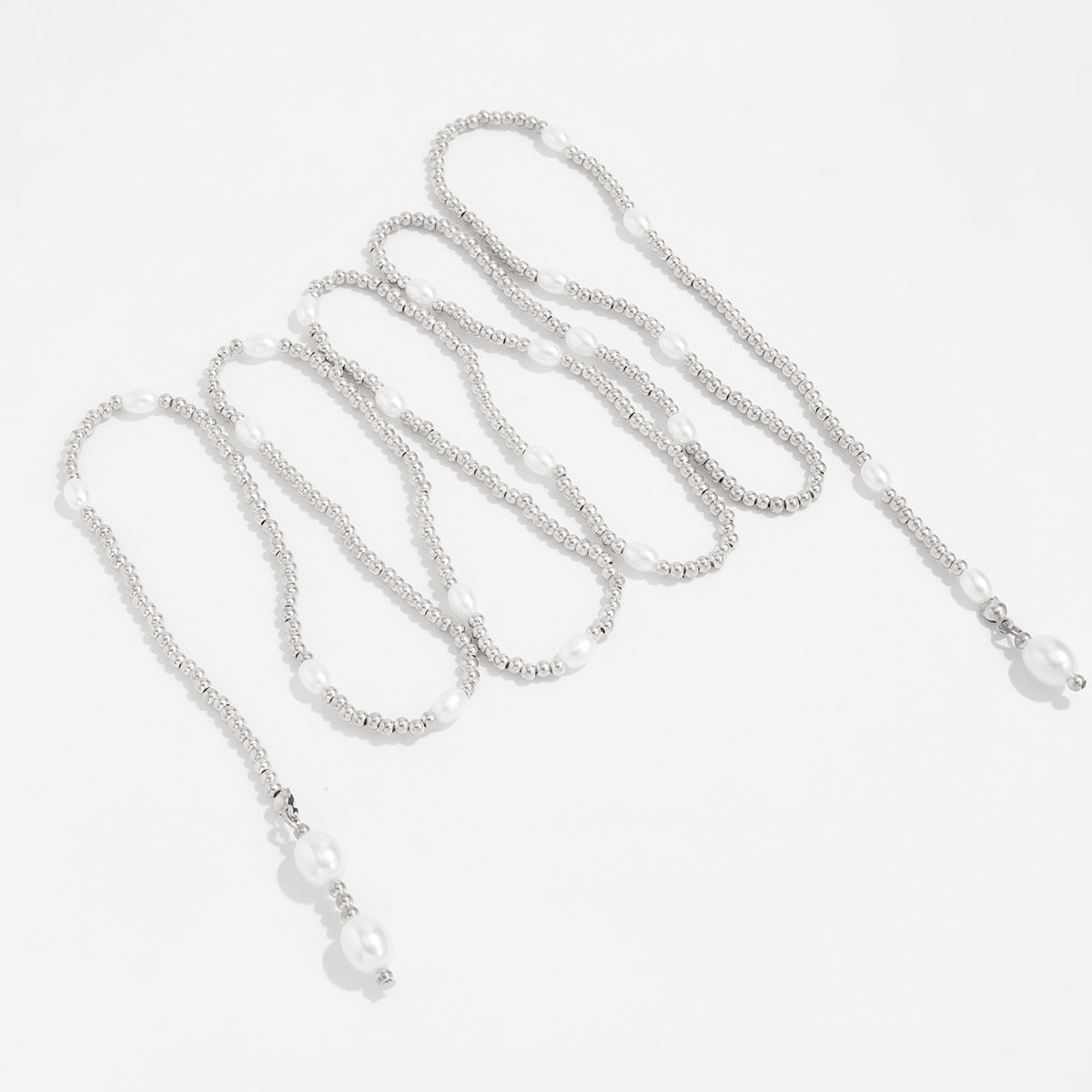 Knotted Pearl Crystal-Style Y-Necklace