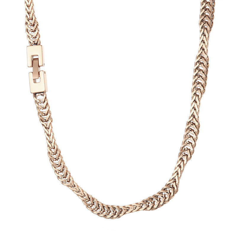 Niche Design Creative Snake Bone Chain, Irregular Wavy Men's Titanium Steel Necklace