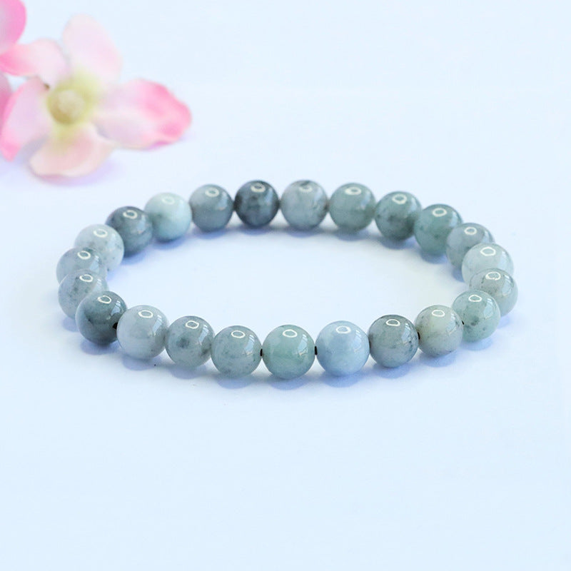 Dark Jadeite Round Bead 7 mm Bracelet