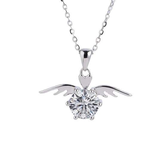Angel Wing S925 Sterling Silver Women's Pendant Necklace