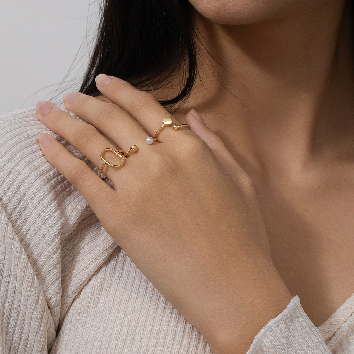 Minimalist Metal Line Twist Ring Set for Women by Planderful