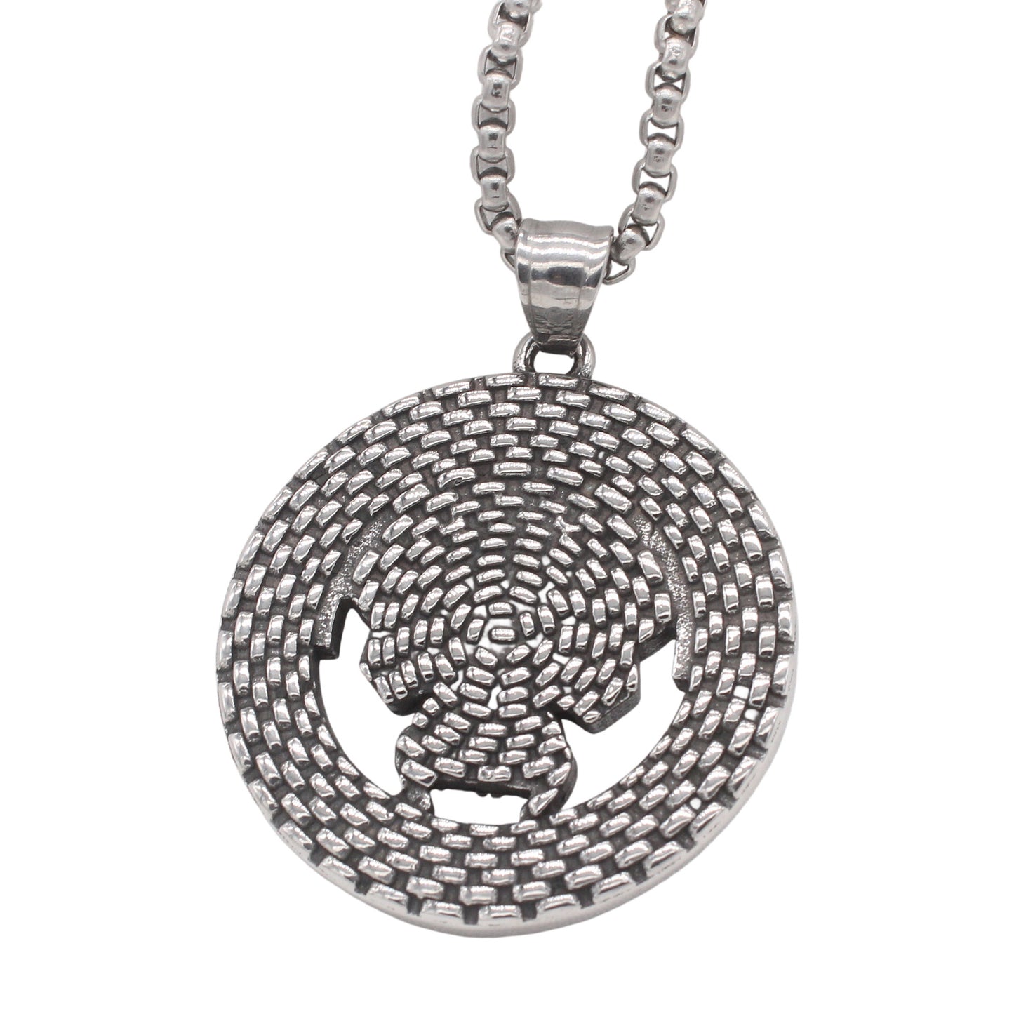 Planderful Jewelry Vintage Skull Pendant For Men Zircon Red Eye Titanium Steel Accessory