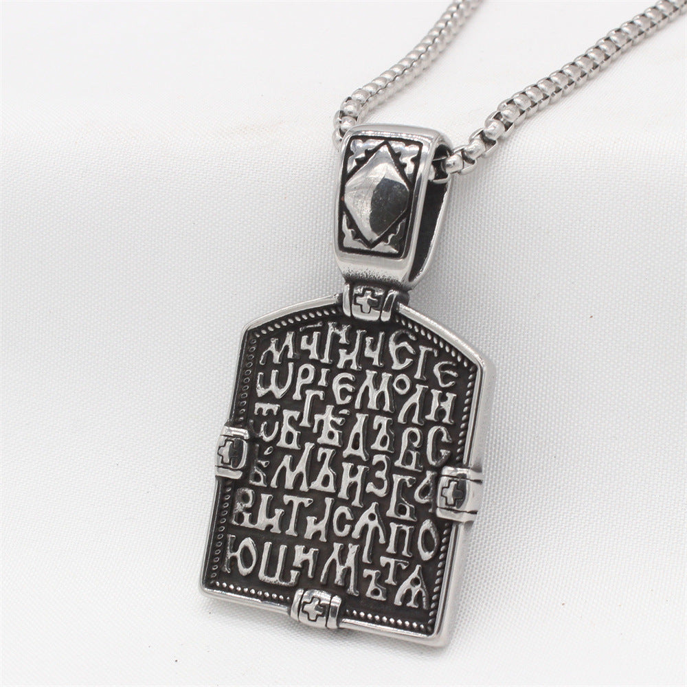 Titanium Steel Cross Pendant For Men Unisex Shielded Knight Retro Style Planderful