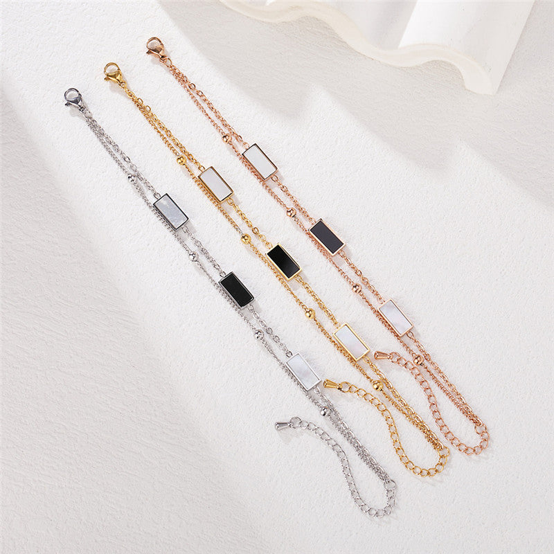 Planderful Minimalist Double Layer Shell Bracelet For Women Versatile Everyday Statement Jewelry