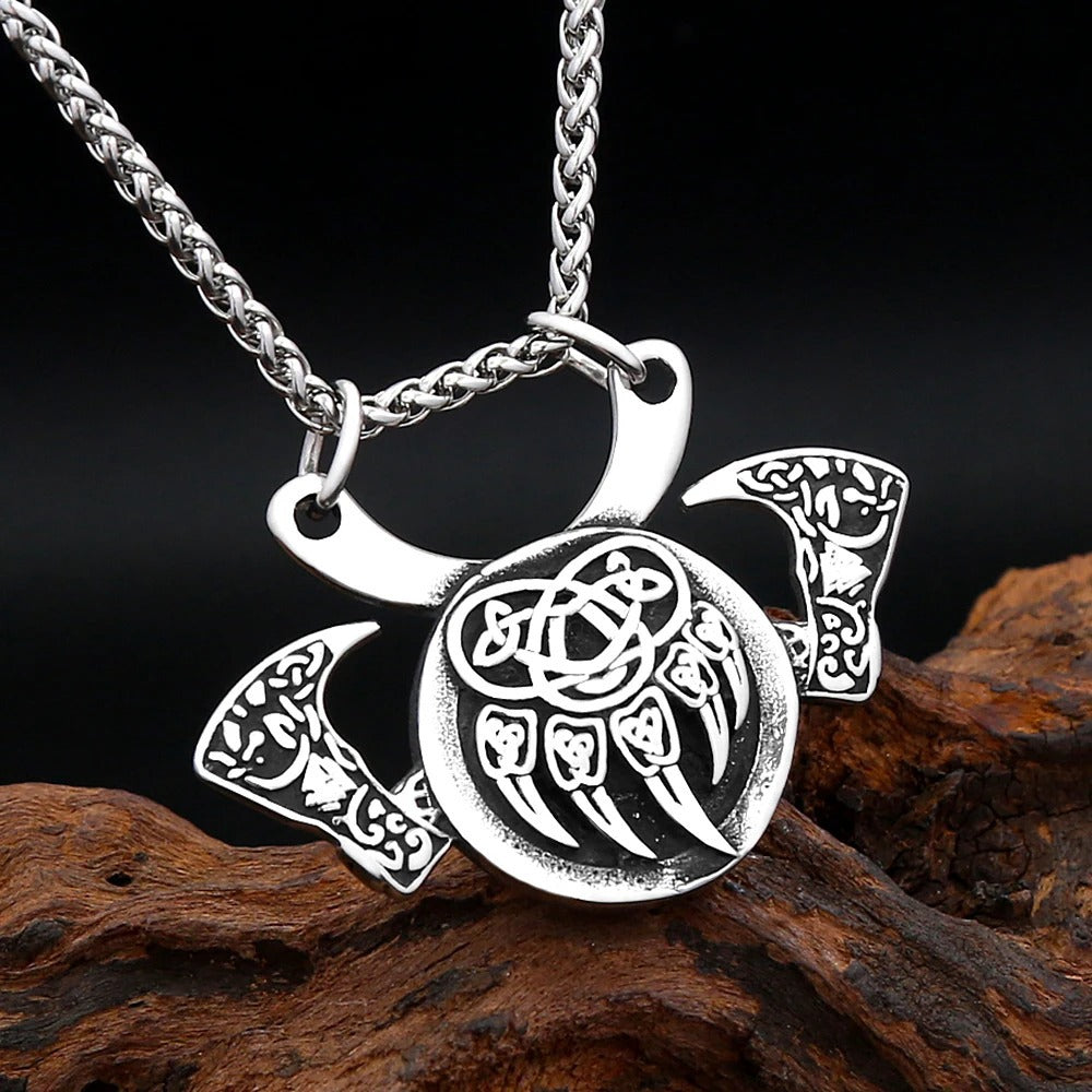 Celtic Viking Bat Stainless Steel Men's Pendant Necklace