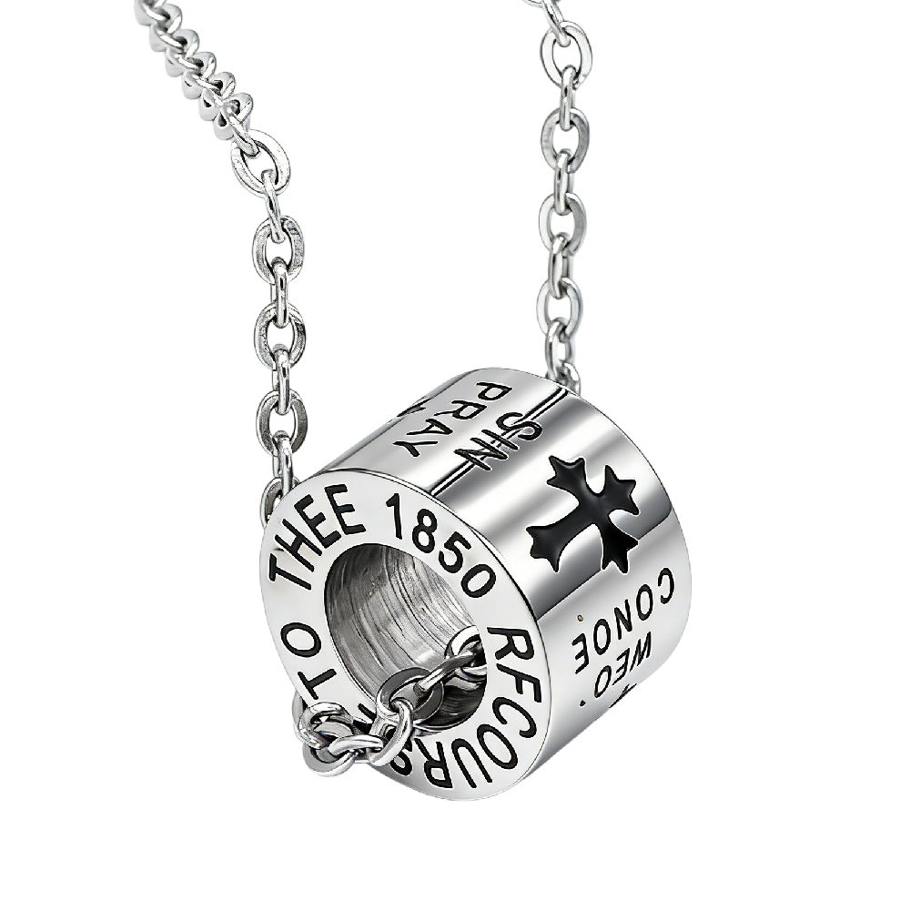 Titanium Steel Cross Pendant Unisex Protection Statement From Planderful Everyday Genie Collection