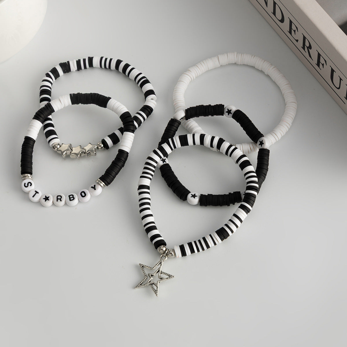 Planderful Vienna Verve Friendship Star Bracelet Set Stacking Elastic Beaded Jewelry For Women