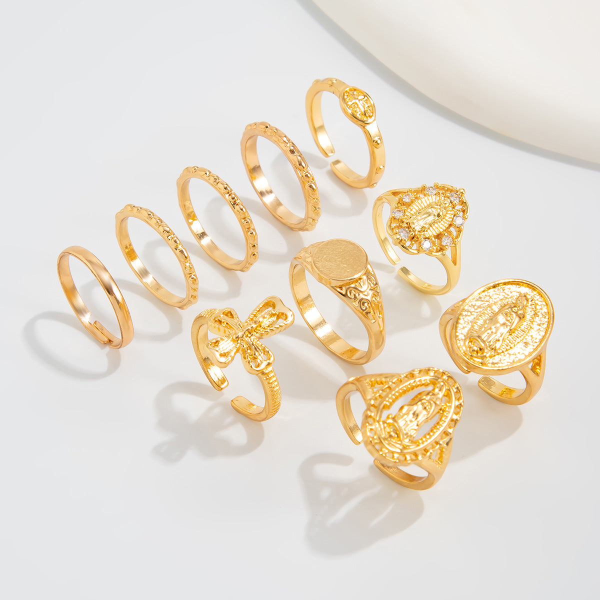 Planderful Cross Ring Set For Women Vienna Verve Zircon Inlaid Love Butterfly Jewelry Statement