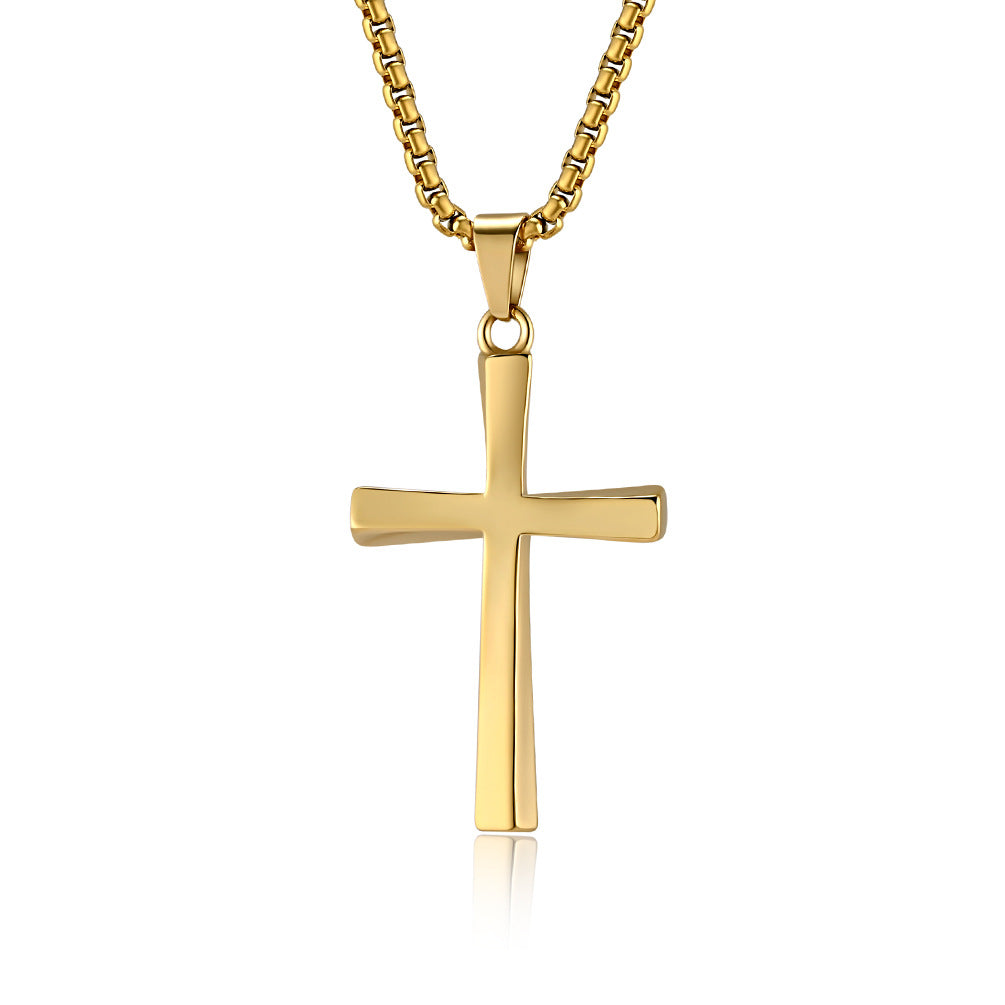 Steel Necklace – Minimalist Cross Pendant