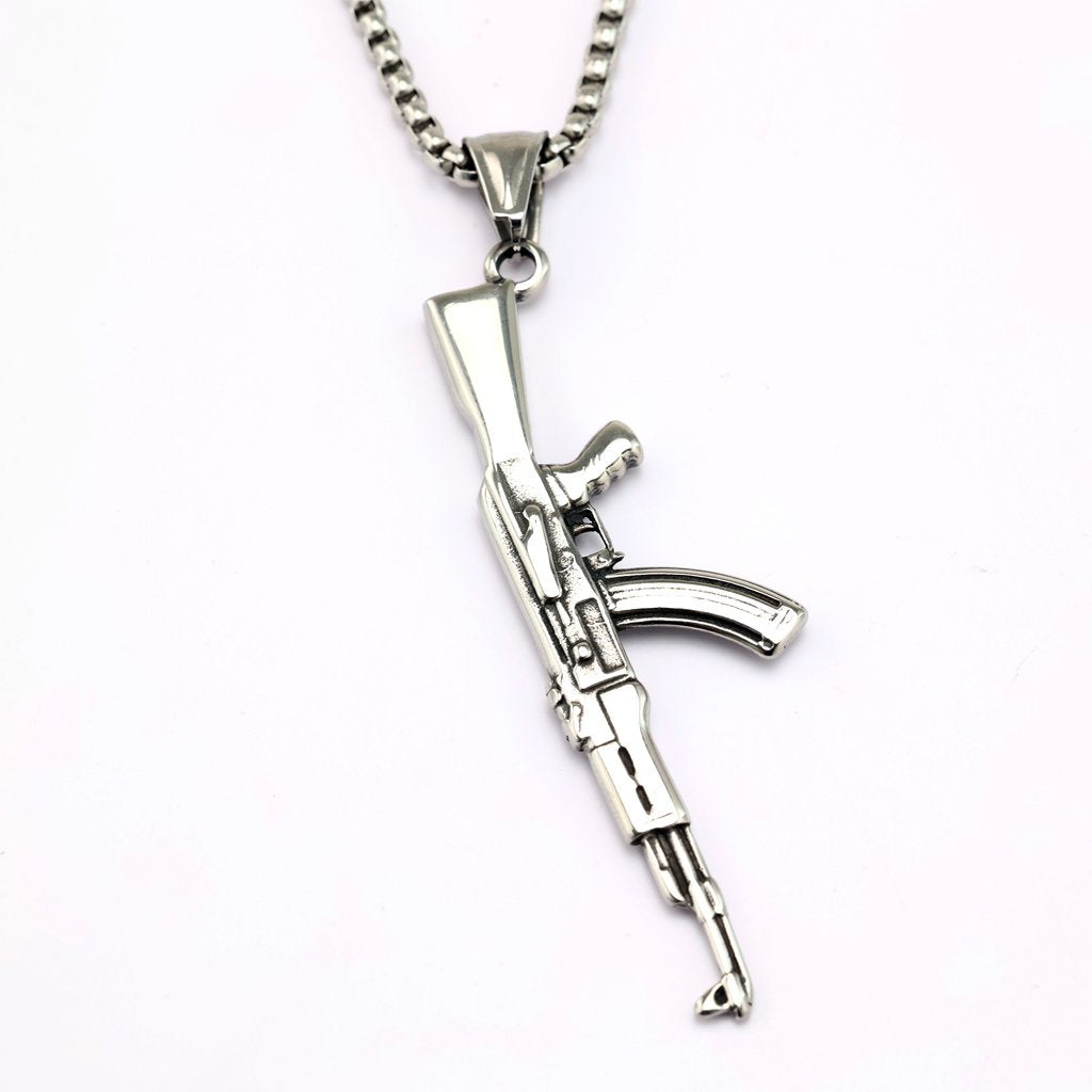 Vintage Stainless Steel Pendant Necklace