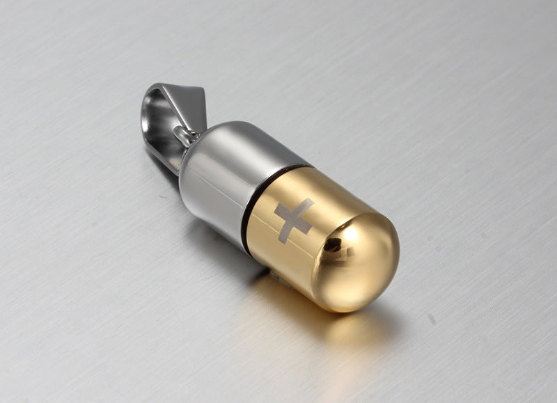 Stainless Steel Pill Perfume Bottle Pendant Necklace Wholesale