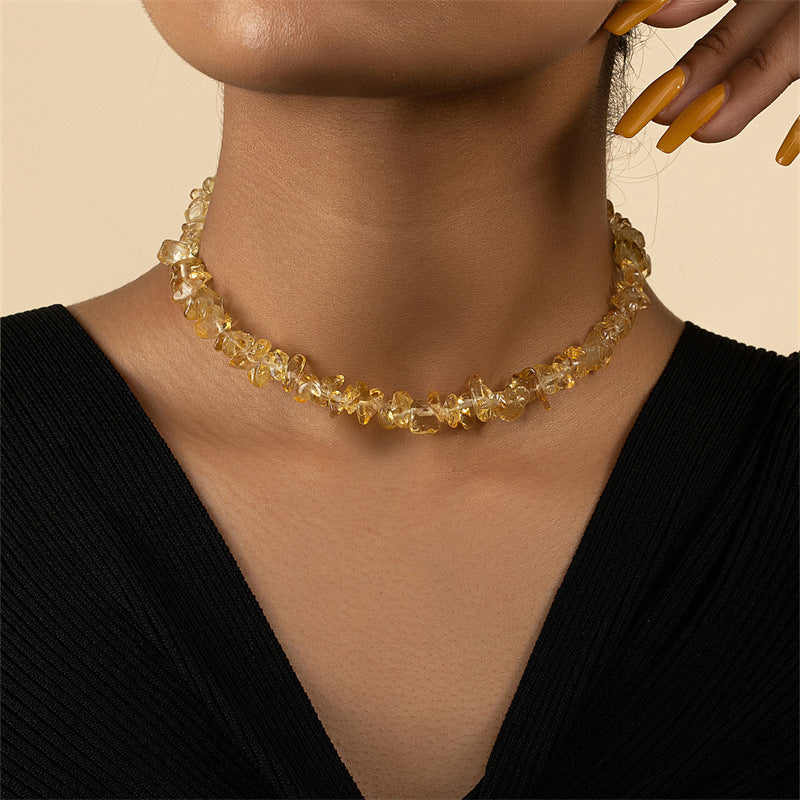 Crystal Stone Collar Necklace - Vienna Verve Collection