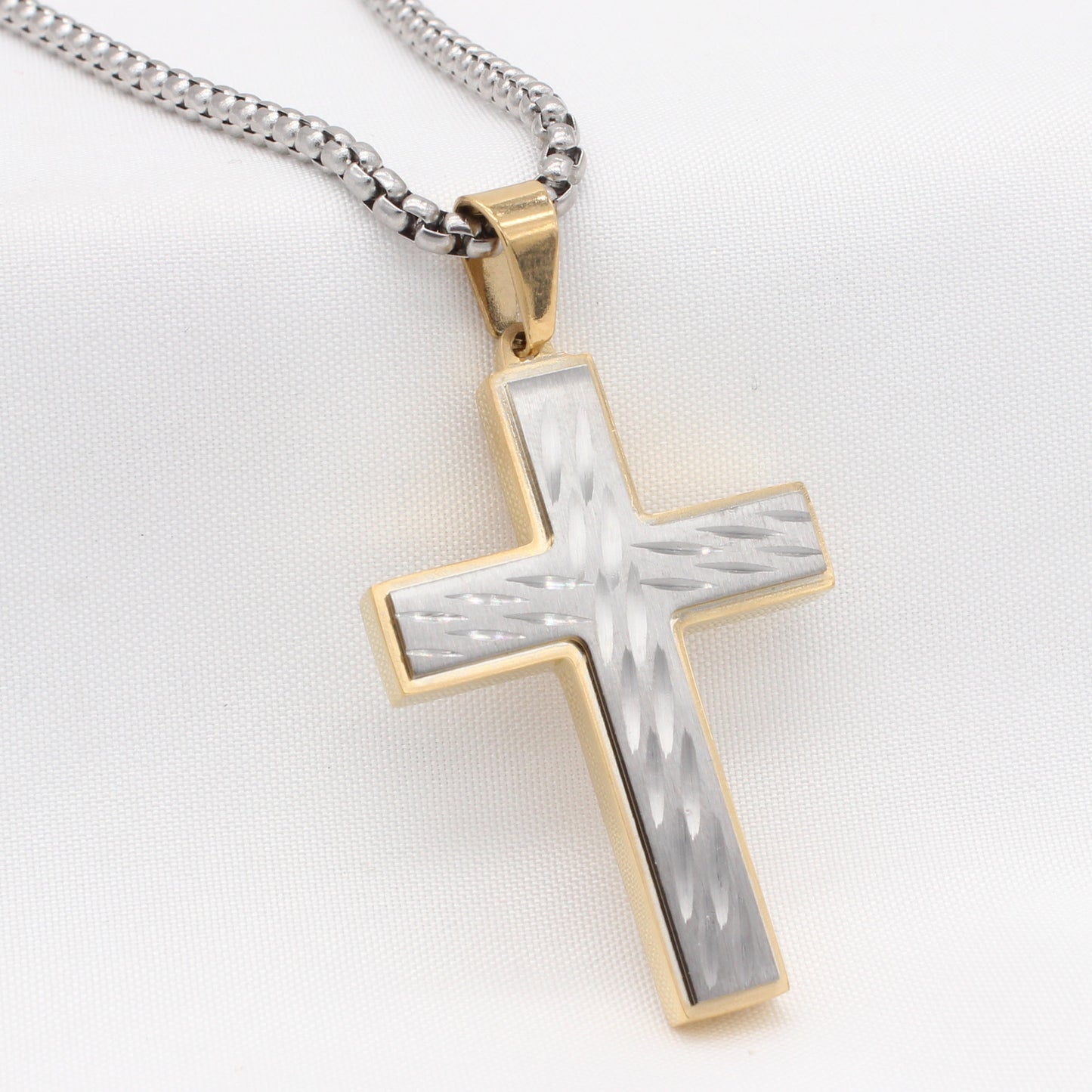 European-American Retro Men's Titanium Steel Cross Pendant - Wholesale Jewelry for Foreign Trade