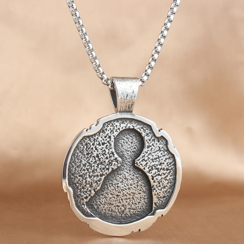 European And American Stainless Steel Portrait Pendant