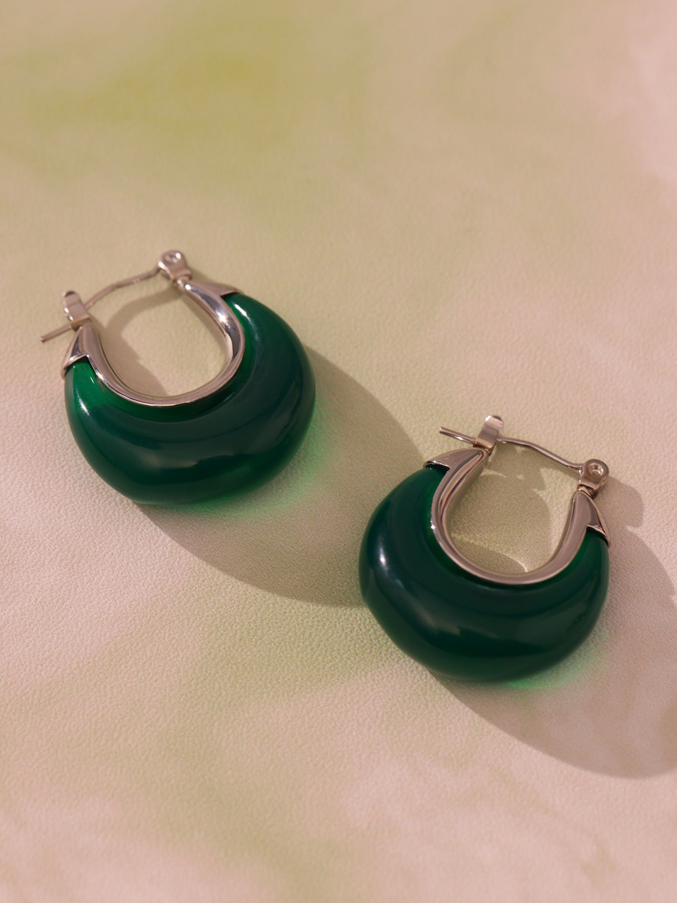 Planderful Moon U Earrings Resin Translucent For Daily Wear