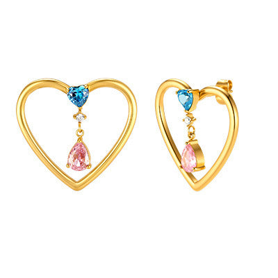Stainless Steel Zircon Minimalist Earrings