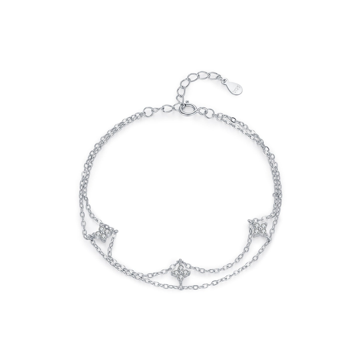 Planderful Everyday Genie Bracelet – Elegant Double-Layer Four-Leaf Clover Design