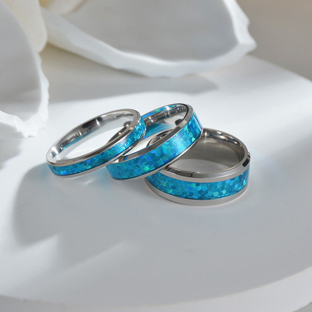 Titanium Steel Ring Bracelets - Blue Imitation Australian Treasure Collection