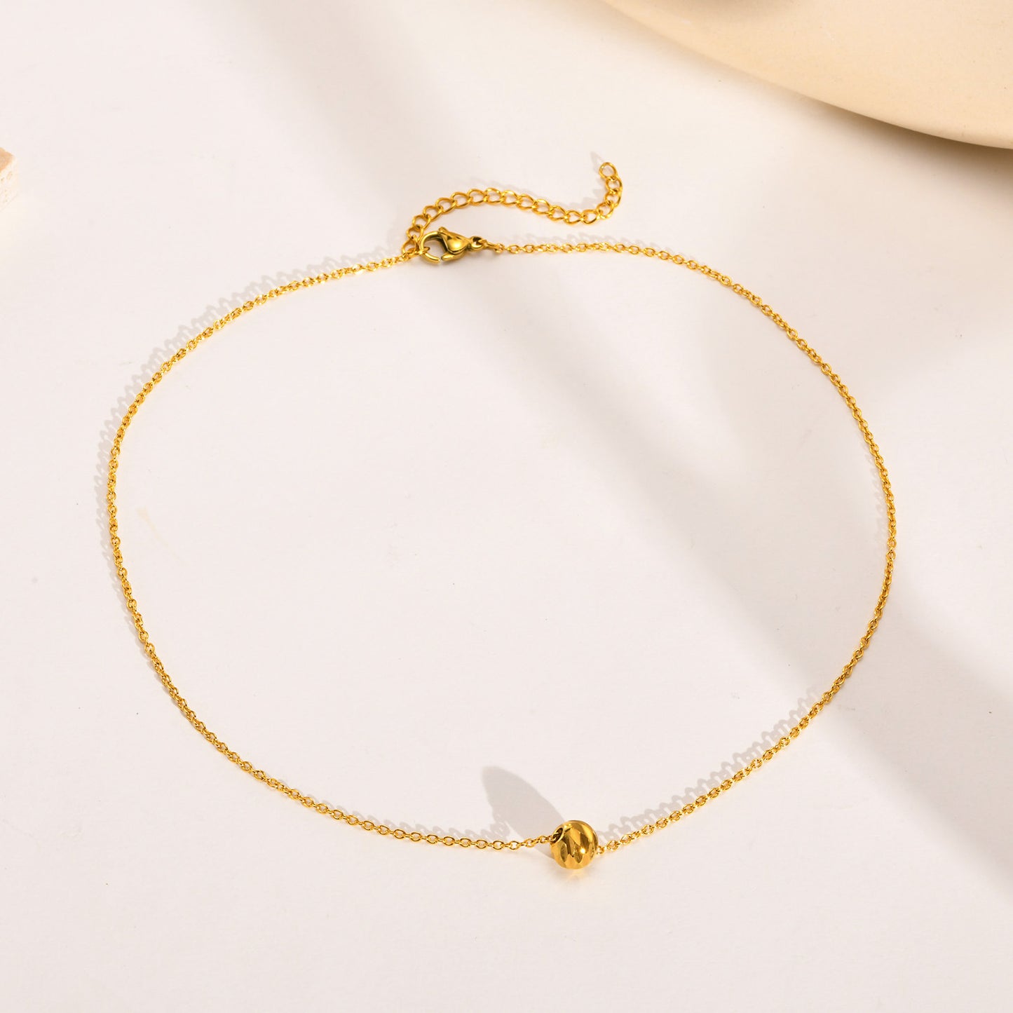 Stainless Steel Single Bead Women's Necklace Fashion Jewelry