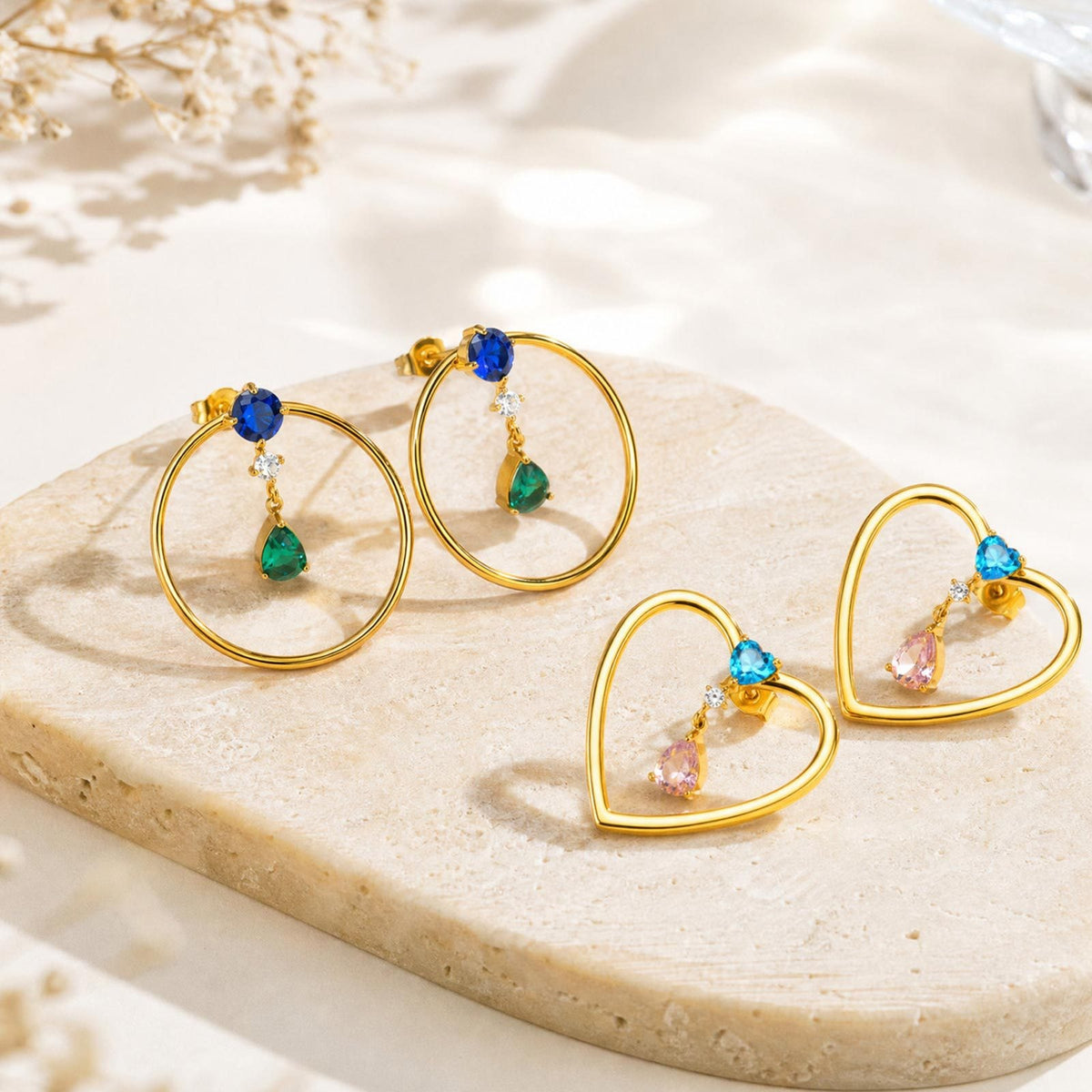 Stainless Steel Zircon Minimalist Earrings