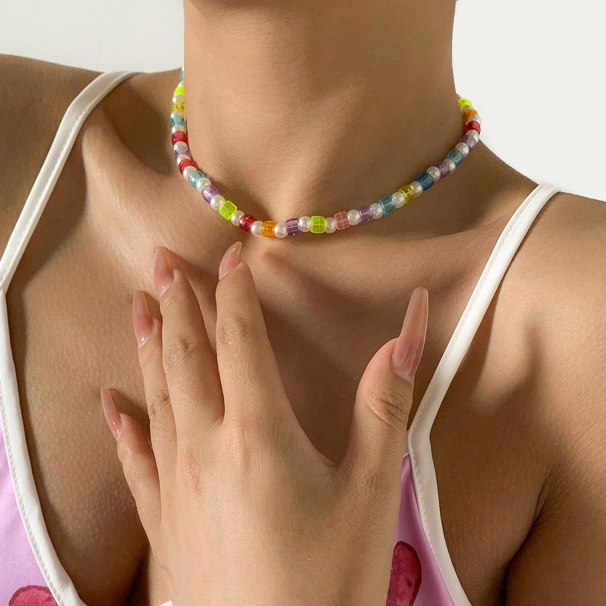 Planderful Vienna Verve Geometric Bead Necklace Retro Versatile Round Bead Statement For Fashion Lovers