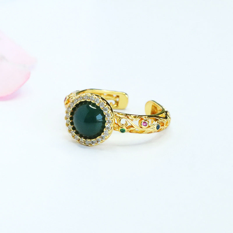 Blue-Water Jadeite Vintage Ring
