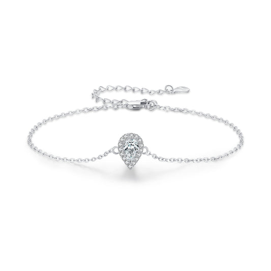 Elegant Zircon Drop Bracelet with Sterling Silver and Luxury Design